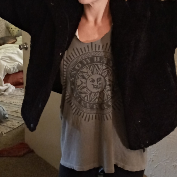 Black Fuzzy Coat, women's small. - Picture 7 of 9